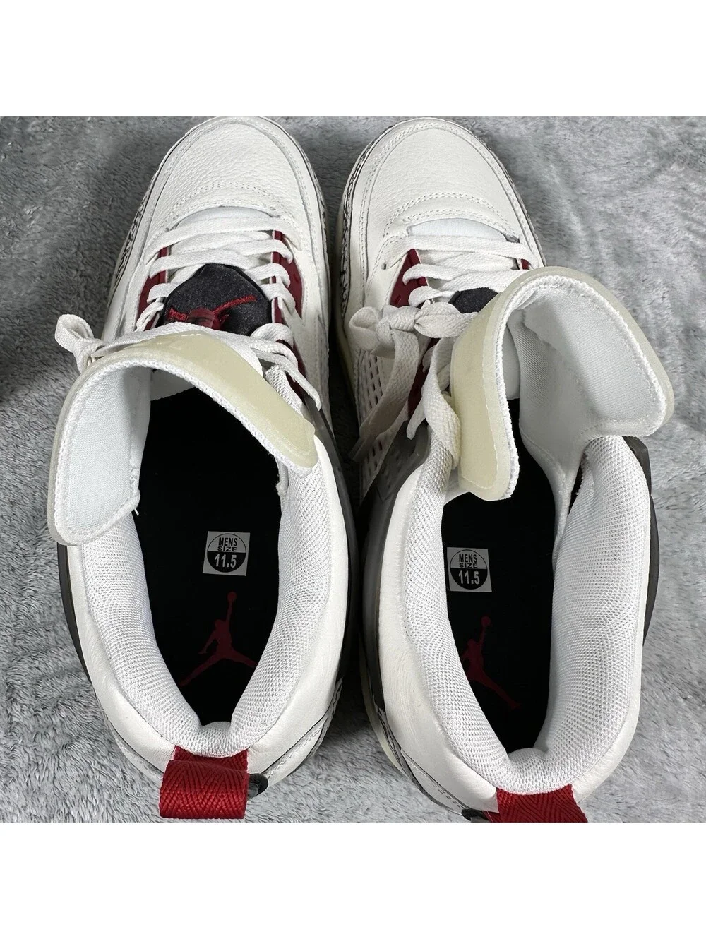 Air Jordan Men’s Size 11.5 Spizike Low Sail Anthrocite Varsity Red FQ1759-116